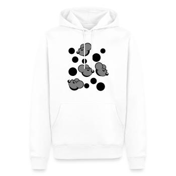 Beaucoup de souris regardant 4 trous de souris motif de trou mural - Sweat à capuche Premium bio Homme - blanc - Devant - Nico (187cm)
