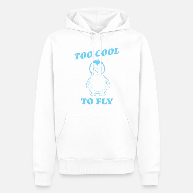 too cool to fly Geschenk - Männer Premium Bio Hoodie - Weiß