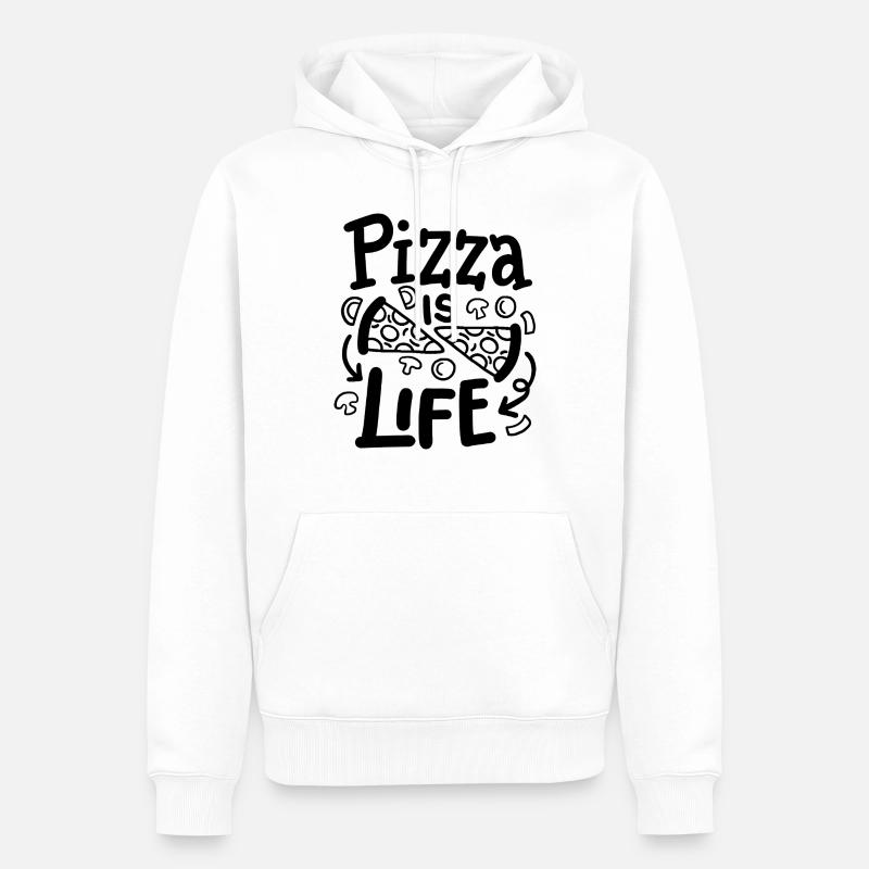 La pizza, c’est la vie - Sweat à capuche Premium bio Homme - blanc