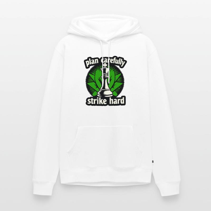 Schach plan carefully strike hard Männer Premium Bio Hoodie