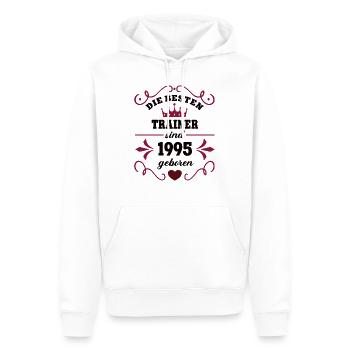 DIE BESTEN TRAINER SIND 1995 GEBOREN Geburtstag - Männer Premium Bio Hoodie - Weiß - Vorne - Nico (187cm)