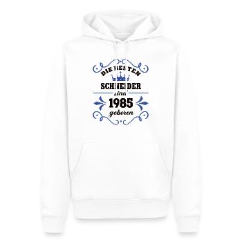 Schneider Geburtstag Jahrgang 1985 Kollege Geb - Männer Premium Bio Hoodie - Weiß - Vorne - Nico (187cm)
