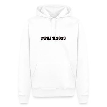 Papa 2025 Ich Werde Vater Dad To Be Daddy Werden - Männer Premium Bio Hoodie - Weiß - Vorne - Nico (187cm)