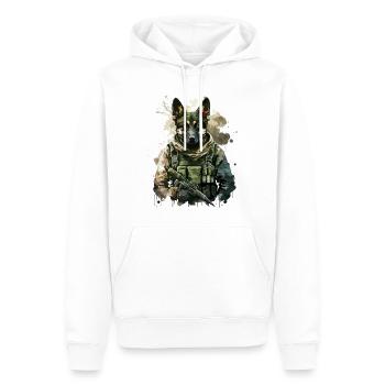 Berger allemand - Soldat - Sweat à capuche Premium bio Homme - blanc - Devant - Nico (187cm)