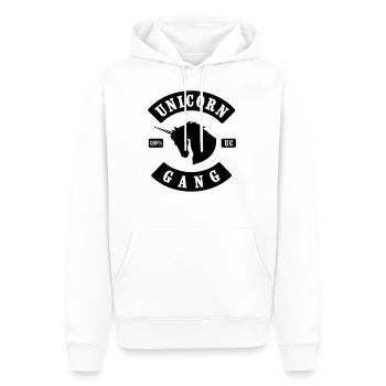UNICORN GANG 110% UC - Männer Premium Bio Hoodie - Weiß - Vorne - Nico (187cm)