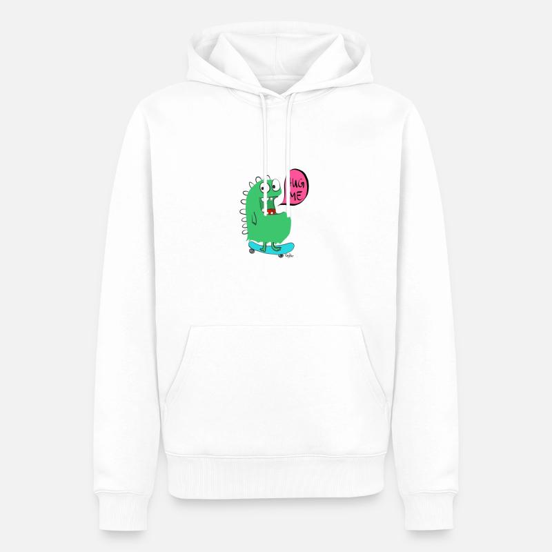 monstre de planche à roulettes - Sweat à capuche Premium bio Homme - blanc