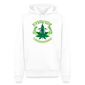 Cannabis Steroid - Männer Premium Bio Hoodie - Weiß - Vorne - Nico (187cm)