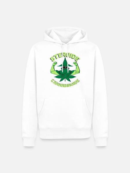 Cannabis Steroid - Männer Premium Bio Hoodie - Weiß