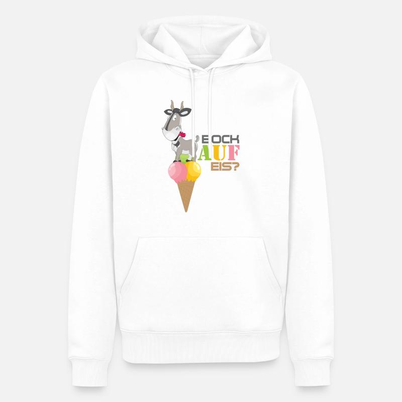 Bock auf Eis. - Männer Premium Bio Hoodie - Weiß