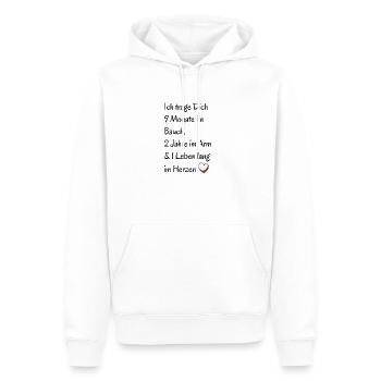 Geburtsgeschenk T-shirt & Geschenk - Männer Premium Bio Hoodie - Weiß - Vorne - Nico (187cm)