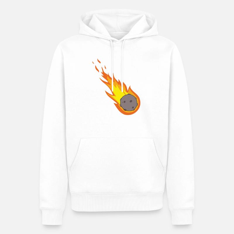 Flaming Meteor Comet Space - Männer Premium Bio Hoodie - Weiß
