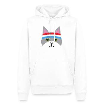 Jogging Katze - Männer Premium Bio Hoodie - Weiß - Vorne - Nico (187cm)