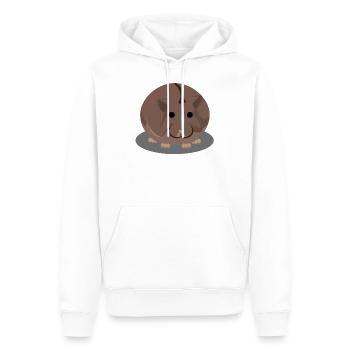 Hamster potelé brun - Sweat à capuche Premium bio Homme - blanc - Devant - Nico (187cm)