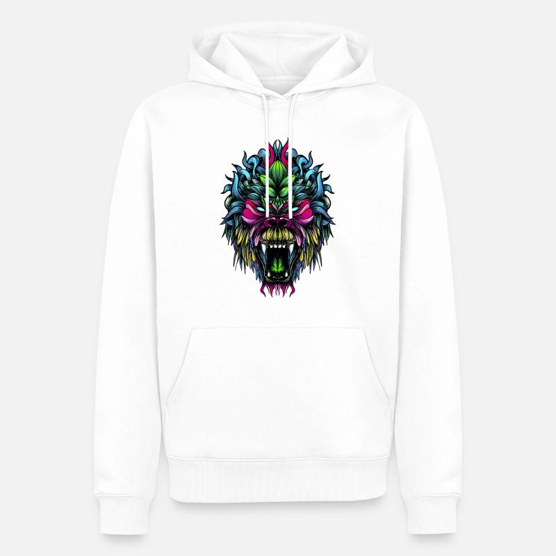 Gorilla Farbe - Männer Premium Bio Hoodie - Weiß