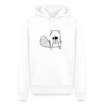 Billy Biber - Männer Premium Bio Hoodie - Weiß - Vorne - Nico (187cm)