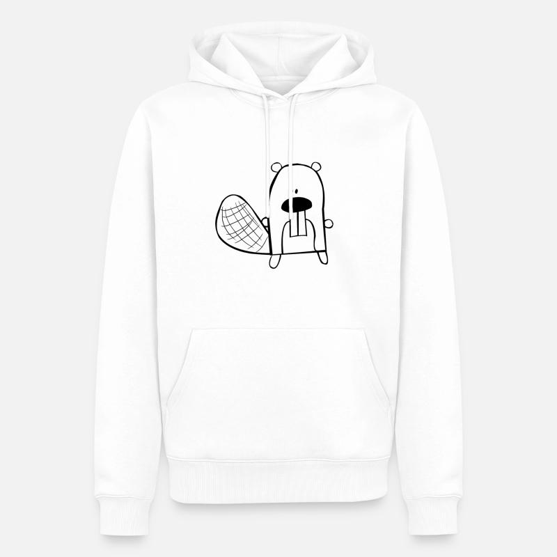 Billy Beaver - Sweat à capuche Premium bio Homme - blanc