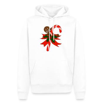 Lebkuchen und Zuckerstange Tshirt Geschenkidee - Männer Premium Bio Hoodie - Weiß - Vorne - Nico (187cm)