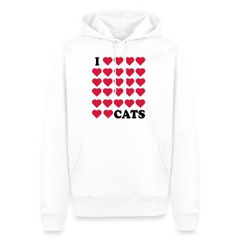 I love Cats - Männer Premium Bio Hoodie - Weiß - Vorne - Nico (187cm)