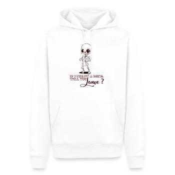 Si je jette un os, attrape-œil idea Idée cadeau - Sweat à capuche Premium bio Homme - blanc - Devant - Nico (187cm)