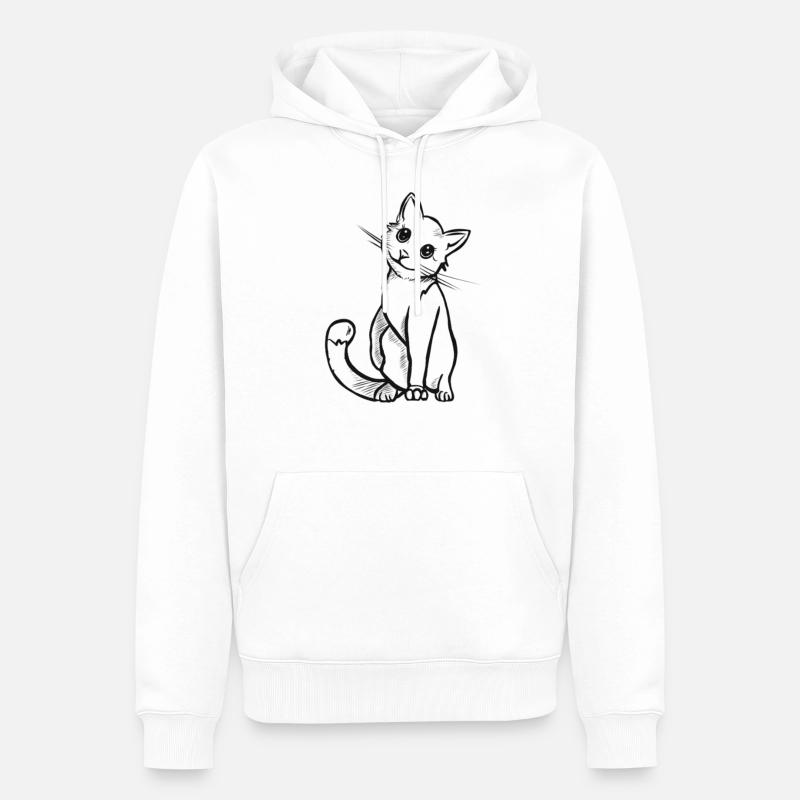 chat mignon - Sweat à capuche Premium bio Homme - blanc