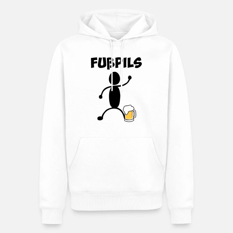 Fußpils - Männer Premium Bio Hoodie - Weiß