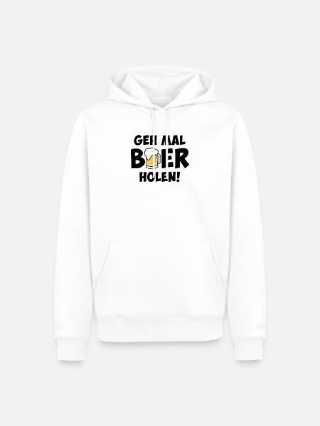 Go get some beer - Men’s Premium Organic Hoodie - white