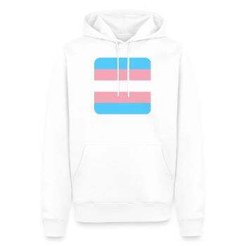 TRANS [flag] - Männer Premium Bio Hoodie - Weiß - Vorne - Nico (187cm)