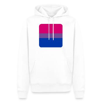 BI [flag].png - Männer Premium Bio Hoodie - Weiß - Vorne - Nico (187cm)