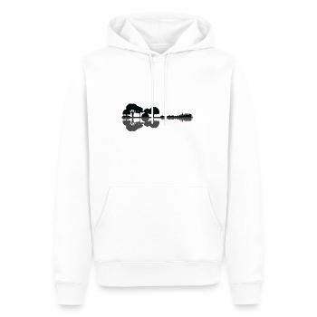Coole Vintage Natur Stadt - Gittaren Illustration - Männer Premium Bio Hoodie - Weiß - Vorne - Nico (187cm)