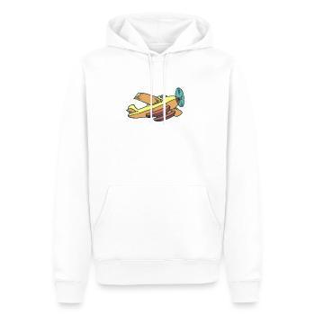 Cartoon Flugzeug Kinder | Tshirt & Geschenk - Männer Premium Bio Hoodie - Weiß - Vorne - Nico (187cm)