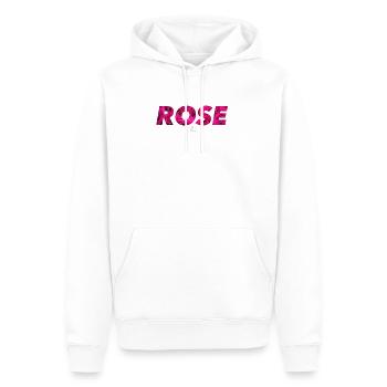 rose - Men’s Premium Organic Hoodie - white - Front - Nico (187cm)