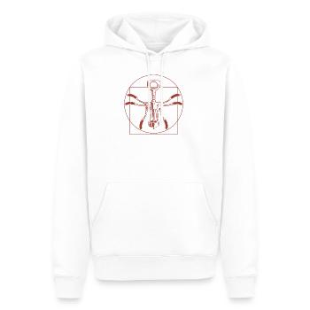 Fête du vin, vin rouge, vin blanc - Sweat à capuche Premium bio Homme - blanc - Devant - Nico (187cm)