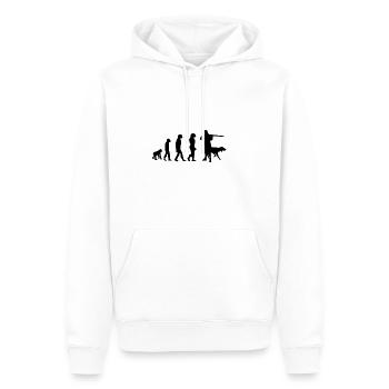 Jäger Evolution schwarz - Männer Premium Bio Hoodie - Weiß - Vorne - Nico (187cm)