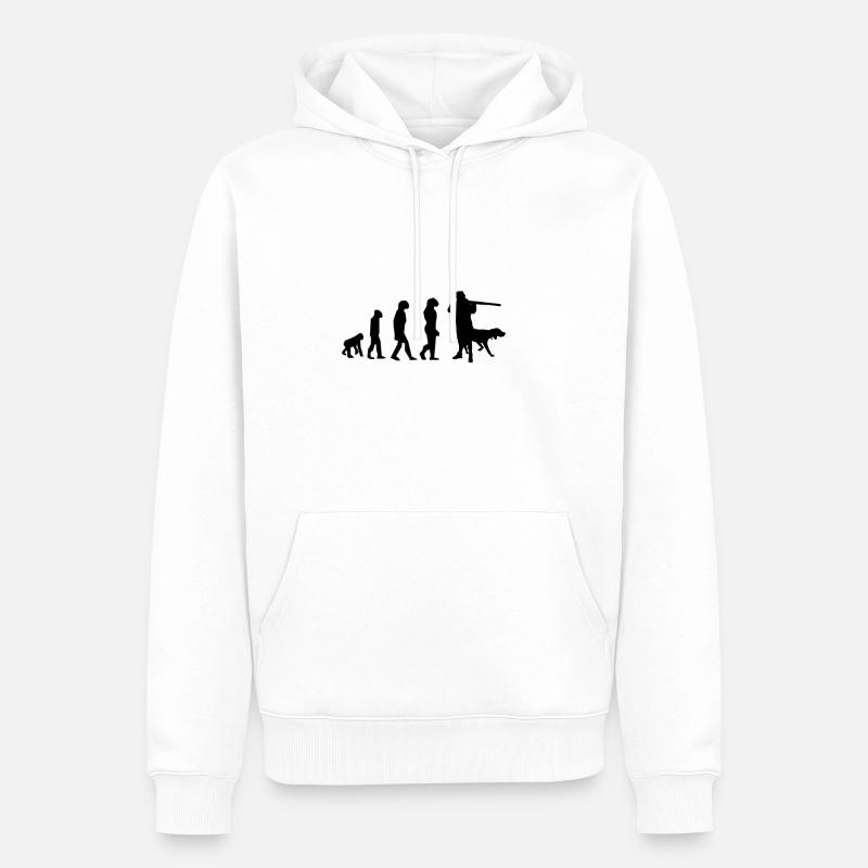Hunter Evolution black - Men’s Premium Organic Hoodie - white