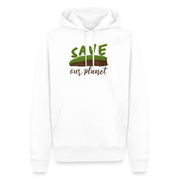 Rette unseren Planeten Geschenk Shirt - Männer Premium Bio Hoodie - Weiß - Vorne - Nico (187cm)