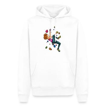 Klettern Kletterhalle Kletterer Bouldern Geschenk - Männer Premium Bio Hoodie - Weiß - Vorne - Nico (187cm)
