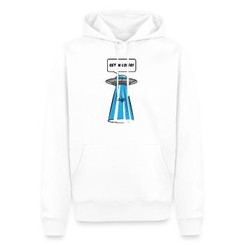 Get In Loser Alien Ufo Alien Cadeau - Sweat à capuche Premium bio Homme - blanc - Devant - Nico (187cm)