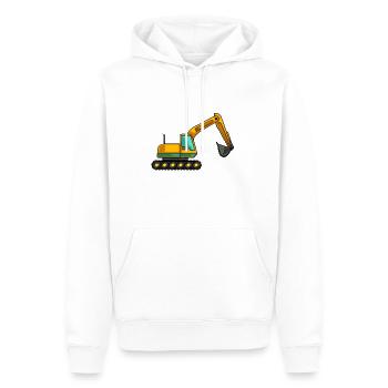 Excavator Dredge Driver Worker Funny Gift - Men’s Premium Organic Hoodie - white - Front - Nico (187cm)