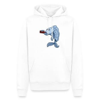 Drunk Fish - Männer Premium Bio Hoodie - Weiß - Vorne - Nico (187cm)