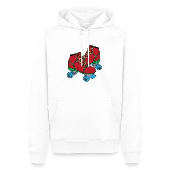Roller Roller Roller 70 80 cadeau - Sweat à capuche Premium bio Homme - blanc - Devant - Nico (187cm)
