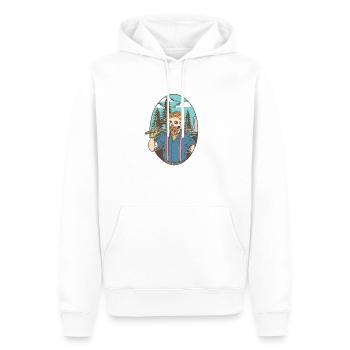 Bearded Skull Lumberjack Forest Tshirt - Men’s Premium Organic Hoodie - white - Front - Nico (187cm)