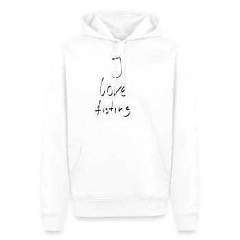 j'adore le fist anal - Sweat à capuche Premium bio Homme - blanc - Devant - Nico (187cm)