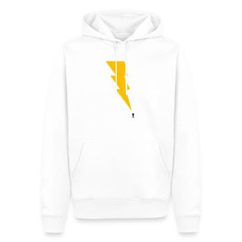 Gewitter - Blitz - Blitzschlag - Strichmännchen 1 - Männer Premium Bio Hoodie - Weiß - Vorne - Nico (187cm)