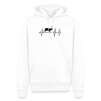 Herzschlag Ziege - Männer Premium Bio Hoodie - Weiß - Vorne - Nico (187cm)