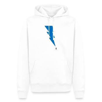 Gewitter - Blitz - Blitzschlag - Strichmännchen 10 - Männer Premium Bio Hoodie - Weiß - Vorne - Nico (187cm)