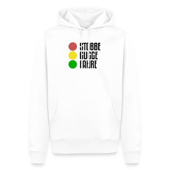 Stobbe Gugge Fahre | Stoppen Gucken Fahren Sachsen - Männer Premium Bio Hoodie - Weiß - Vorne - Nico (187cm)