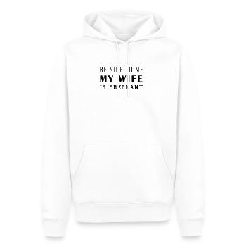 Annonce de grossesse Bébé Papa Naissance Gesch - Sweat à capuche Premium bio Homme - blanc - Devant - Nico (187cm)