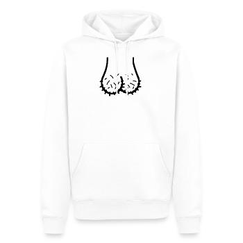 Penis Head Testicle Face Dickhead Funny Gift - Men’s Premium Organic Hoodie - white - Front - Nico (187cm)