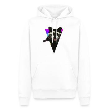 Waschbär Gesicht im Dreieck Geschenkidee für Tiere - Männer Premium Bio Hoodie - Weiß - Vorne - Nico (187cm)