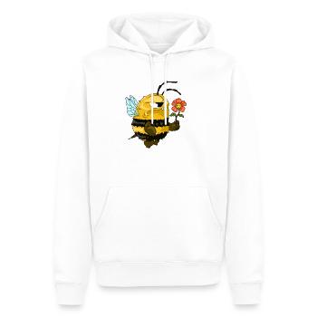 Wütende Biene mit Blume Geschenkidee für Imker - Männer Premium Bio Hoodie - Weiß - Vorne - Nico (187cm)